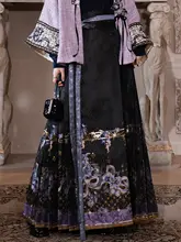 オリジナルデザインの短袄・短袖トップス・馬面スカート【女性用・秋冬・漢洋折衷】（セットアップ対応）