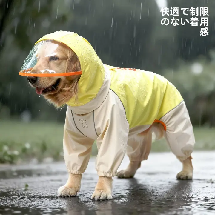 大型犬用 全身カバー防水レインコート【中型・大型犬用・アウトドア】