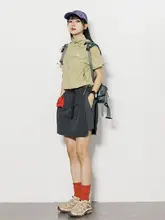 軽量で快適！立ち襟のショートスリーブシャツ【スポーツ・UVカット・斜めジッパーデザイン】