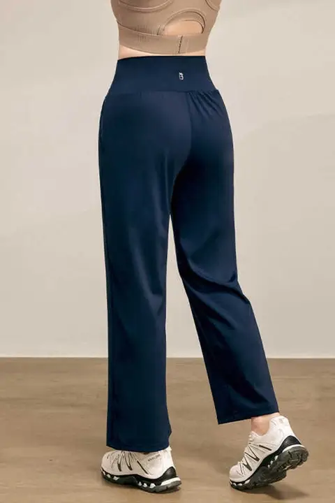 レディース ヨガ用長パンツ【ハイウエスト・ワイドレッグ・快適なフィット感】（セットアップ対応）