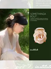 ツバキのハーフアップ用クリップ【ローズデザイン・花モチーフ】