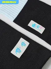 可愛いニットレッグウォーマーと小さなローファー【青色・JKスタイル】