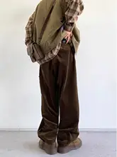 男女兼用 ビンテージ風 コーデュロイカジュアルパンツ【秋冬用・厚手・ワイドレッグ・ジョガーパンツ】