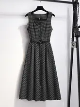 レトロフランネルチェックワンピース【秋冬用・ノースリーブ・2点セット対応】