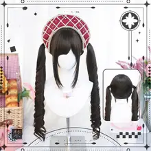 ロリータ風 ロングカールウィッグ【リアルなコスプレ用・ツインテール】