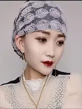 レース製ローズモチーフの薄型ヘアカバー【おしゃれ・インドア用】
