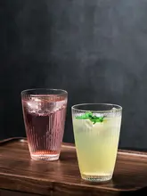 耐熱ストライプガラスカップ【コーヒー・お茶・ジュース・ビール用・家庭用】