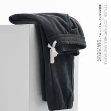 深灰色 重厚な雪尼尔生地 スポーツ用束脚パンツ【ユニセックス・ゆったりシルエット・カジュアル対応】