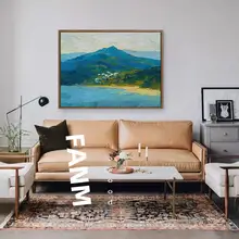 美しい風景を描いた手描き油絵【古典的なスタイル・自然の風景】