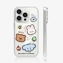 スマホケース iPhone Xiaomi 対応 可愛い 動物イラスト ペア マグネット式 クリア ブラック カメラコントロールボタン対応