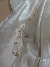 美しい星空デザインの天然淡水パールネックレス【14金コーティング・エレガント】