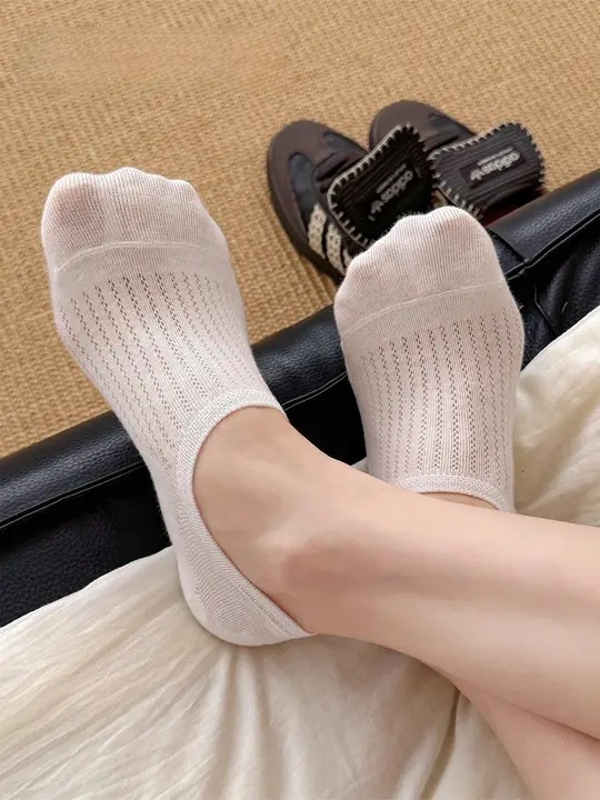 通気性のある浅履き船型靴下【滑り止め・涼感・女性用】