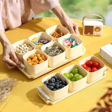 おしゃれな多用途フルーツトレイ【プラスチック製・分格デザイン・高級感】