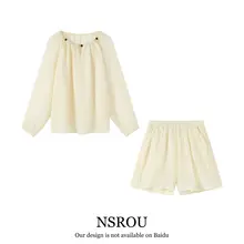 した雰囲気の体型カバーシャツとショートパンツ【UVカット・夏用・ファッショナブル】（セットアップ対応）
