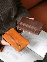 クラッチバッグ 長財布 レディース 本革 ファスナー ヴィンテージ 大容量 スマホ収納 小銭入れ カードケース
