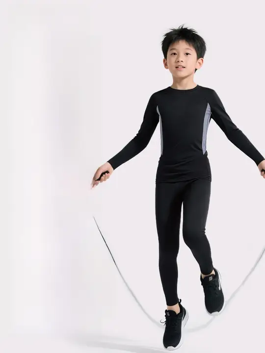 男の子用防寒トレーニングウェア【極上の柔らかさ・滑雪・バスケットボール・ランニング用・冬用】（セットアップ対応）