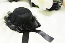 ロリータ風 ヴィンテージゴシックデザインの黒いバラ小帽子