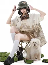 洛麗塔スタイルの夏用アジア風服【文芸的なデザイン・古風・学院風】（セットアップ対応）
