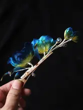 古風デザインのフラワーヘアクリップ【漢服・中華風・レトロスタイル】