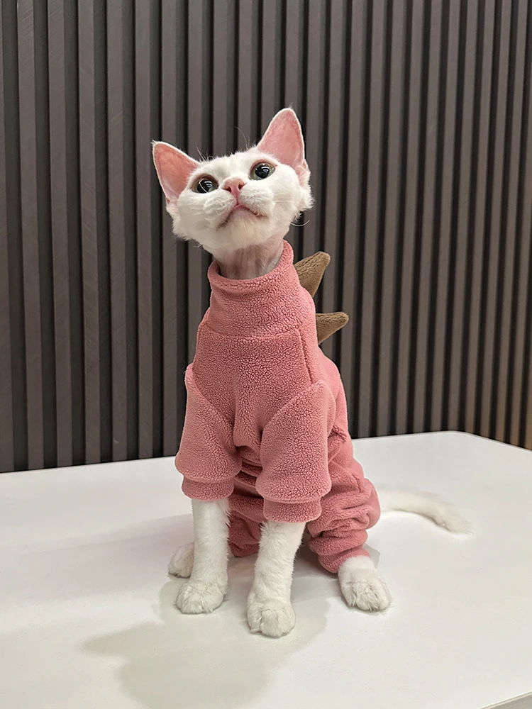 猫用粒綿ボディガード四脚服【小恐竜デザイン・無毛猫用・ピンク】の実用性と適用範囲