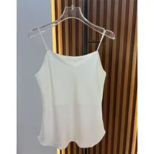 夏用シンプルデザイン真絲キャミソール【着まわし可能・大人の気品】