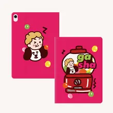 iPadケース iPadカバー 可愛い 猫 カプセルトイ イラスト マグネット式 アクリル ペンホルダー 回転 シンプル