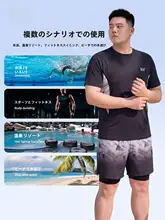 361° 大きいサイズのメンズ水着【極上の柔らかさ・三点セット・プール用】（セットアップ対応）