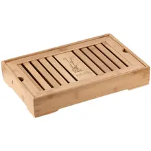 ナチュラルな楠竹製 茶盤【シンプルなデザイン・円形と長方形対応】（セットアップ対応）