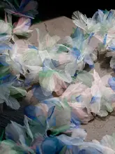 立体大花朵の子供用ヘアアクセサリー【青緑・手作り・装飾用】