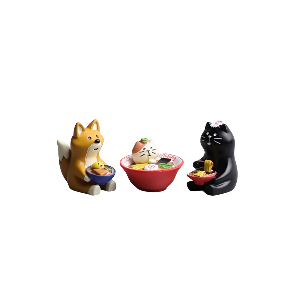 かわいいラーメンキャラクター ミニフィギュア【癒し系・デスク用装飾】