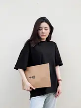 殳十 オリジナルデザイン ゆったりTシャツ【半袖・綿100%・春秋向け・大サイズ・スリット入り】