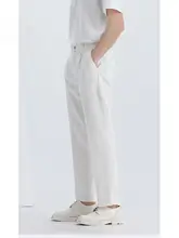 夏用 メンズ カジュアルパンツ【ゆったりしたストレートシルエット・ビンテージスタイル・通勤対応】（セットアップ対応）