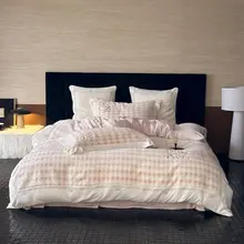 極上の柔らかさのダブルフェイスフリース四点セット【千鳥格子・抗静電気】（セットアップ対応）