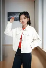 トレンド感溢れる春秋用デニムジャケット【ルーズフィット・ショート丈・ピンク・カジュアル】