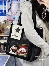 透明素材の二次元デザイントートバッグ【学生用・ショルダーバッグ・斜め掛け可】
