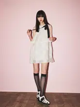 少女風ドット柄ノースリーブワンピース【夏用・花柄・ショート】