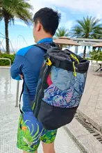 潜水用大容量メッシュバックパック【二重肩紐・収納可能なフィン用メッシュポケット】