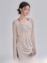快適な着心地のヨガロングスリーブTシャツ【オーバーサイズ・軽やか・女性用・夏用】