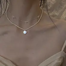 天然バロックパール米形パールのネックレス【重ね付け対応】