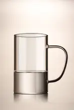 取っ手付き直筒グラス【家庭用・電子レンジ対応・牛乳・お茶用】