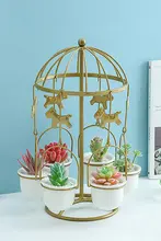 多肉植物用 陶器ミニ花瓶【クリエイティブデザイン・回転馬車型・IRONアート】