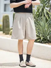 テーラードショーツ メンズ ハーフパンツ ストレート ルーズ ヴィンテージ シティボーイ ベーシック