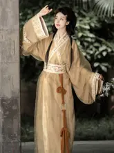 華やかなデザインの女性用春夏向け戦国風漢服【直裾・ドラッグトレイン・エレガントスタイル】（セットアップ対応）