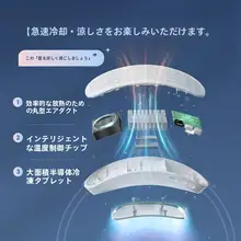 静音タイプの携帯用首掛けファン【USB充電・スタイリッシュデザイン・長時間稼働】