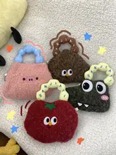 冬用毛羽立ち素材の可愛いキャラクターモバイルポーチ【小型・斜め掛け・収納便利・化粧品用】