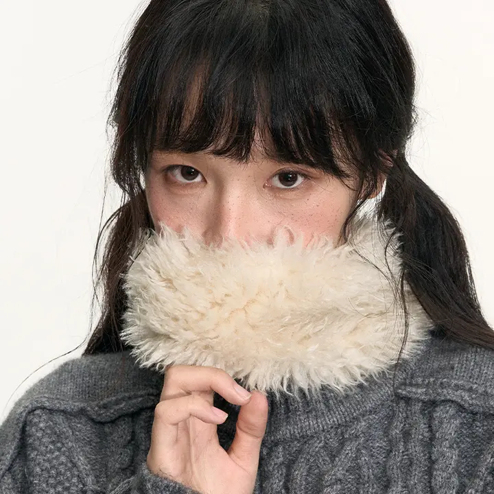 冬用マルチタイプファー付きネックウォーマー【エコフレンドリー・女性用】（セットアップ対応）