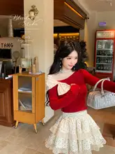 可愛いドットレースティアードスカート【女性向け・プリンセススタイル・ショート丈】