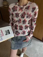 春夏用 タイダイ柄のデザイン 長袖Tシャツ【アイスシルク・メッシュ生地・UVカット】
