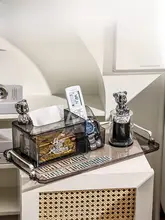 Tlife ガロ アクリル製ティッシュボックス【透明・モダンデザイン・リモコン機能付き】