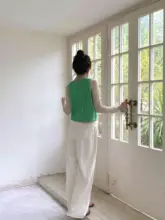 SALT レディース夏用パンツ【高腰・ストレートチップ・抽ひも・ゆったり・淡い杏色】